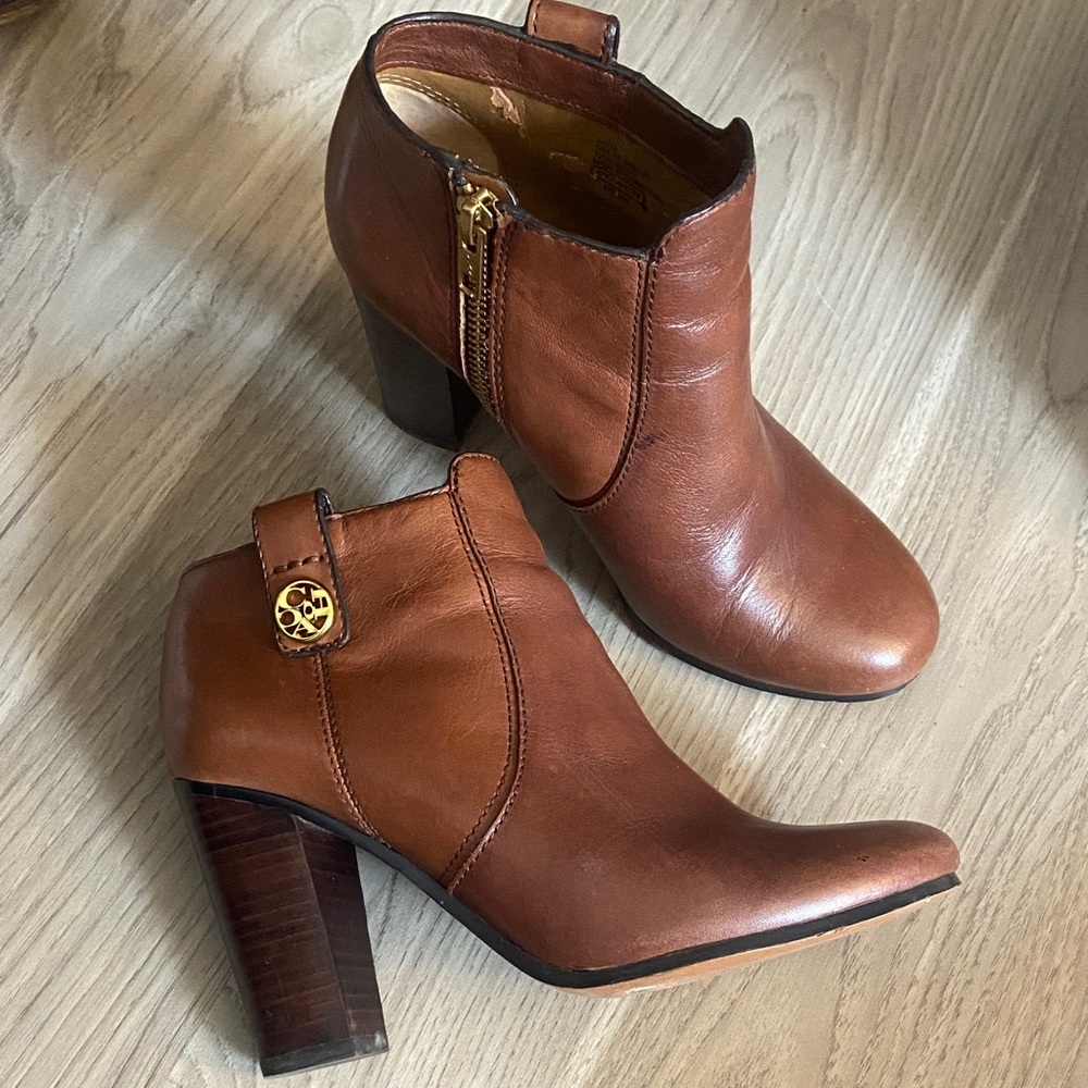 Coach Brown Leather Ankle Booties